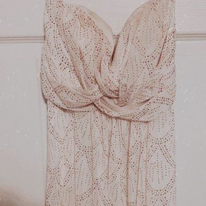 B Darlin Formal/ Prom White Sequin Dress